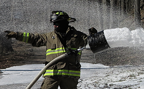 Bobby Breed in Firefighting suit in the field