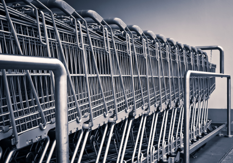 line of shopping carts